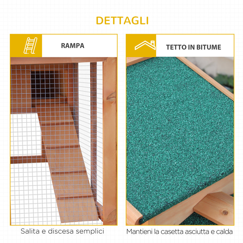 Conigliera da Esterno in Legno 145x46x85 cm  Marrone