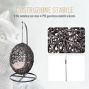 Cuccia Amaca in PVC Effetto Rattan per Gatti Ø60x120 cm con Cuscino  Caffè