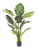 Set 2 Piante Artificiali di Filodendro 115x105x150 cm in Plastica con Vasi Verde