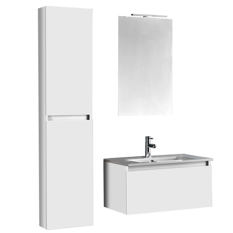 Mobile da Bagno sospeso Ibiza 12 Bianco Opaco Laccato TFT