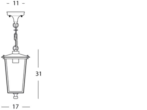 Lampada Sospesa Colore Ruggine per Esterno Linea Notorius Livos