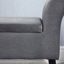 Panca Pouf Contenitore Imbottita 111,5x41x65 cm in Tessuto Grigio
