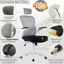 Sedia Direzionale da Ufficio 62x63x119/129 cm Ergonomica con Braccioli Pieghevoli Certificata EN1335 Bianca e Nera