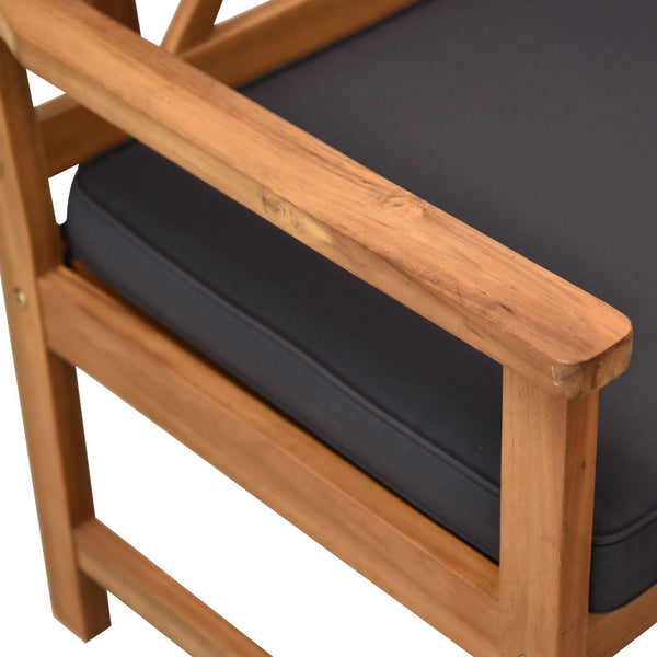 online Set Salotto da Giardino in Legno Divano 2 Poltrone  Montana Marrone e Grigio