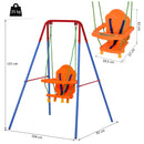 Altalena da Giardino 1 Posto in Acciaio e PP  Swing Blu e Arancio