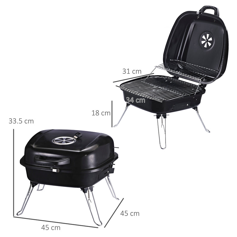 Barbecue a Carbone Carbonella Portatile da Tavolo 45x42x33,5 cm  Tiny