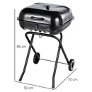 Barbecue a Carbone Carbonella Portatile con 2 Ruote 57x70x86 cm  TravelF