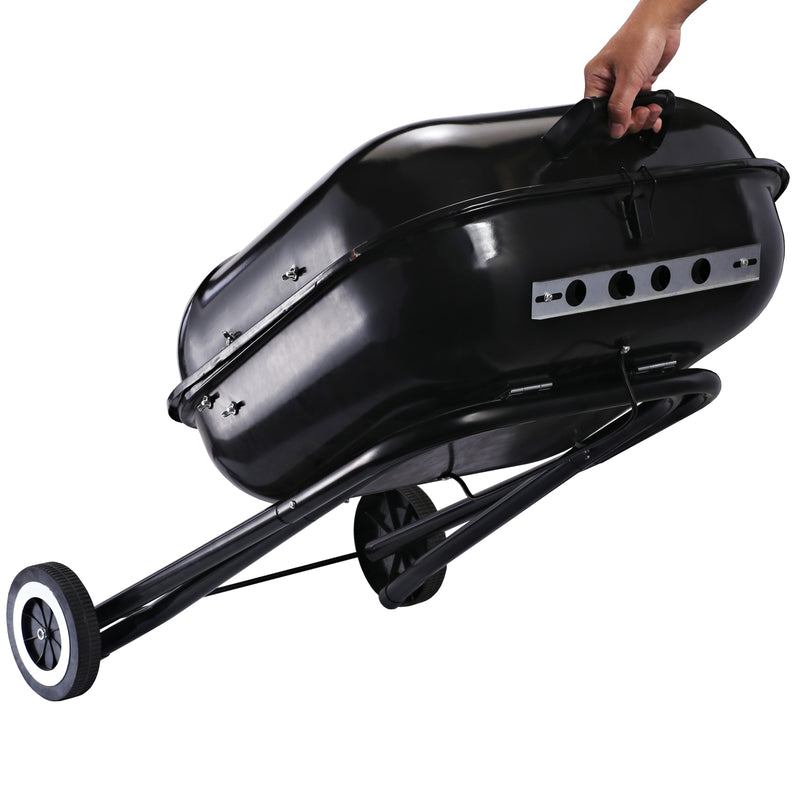 Barbecue a Carbone Carbonella Portatile con 2 Ruote 57x70x86 cm  TravelF