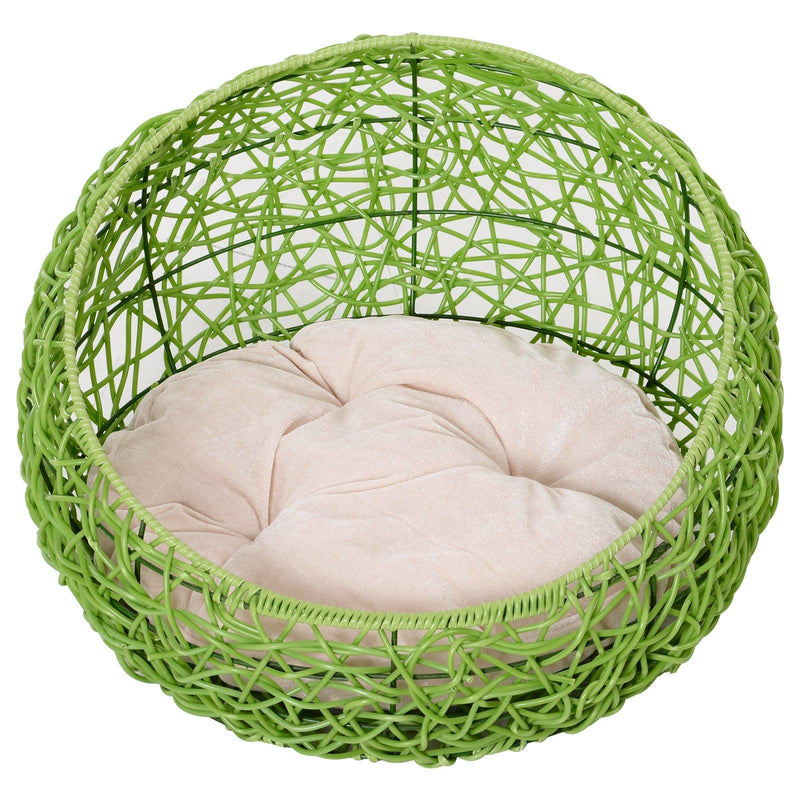 Cuccia in PVC Effetto Polyrattan per Gatti Ø56x35 con Cuscino cm  MrMeow