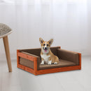 Divanetto per Cani e Gatti 62,5x54,5x23 cm in Legno con Cuscini  Oklahoma