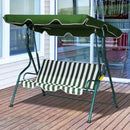 Dondolo 3 Posti da Giardino 170x110x153 cm  Swivel Verde e Bianco