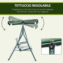 Dondolo 3 Posti da Giardino 170x110x152 cm  Swivel Verde e Bianco