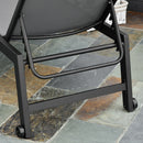 Lettino Prendisole da Giardino 169x65x102 cm  UV Nero e Grigio