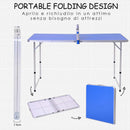 Tavolo Pieghevole da Campeggio 160x80x70 cm con Rete da Ping Pong  Blu