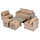 Set Salotto da Giardino in Polyrattan Divano 2 Poltrone  Kore Cachi e Beige