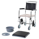 Sedia a Rotelle con WC Rimovibile in Metallo e PVC  BeCare