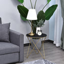 Tavolino da Soggiorno in Metallo Ø43x48 cm  Webber Nero e Oro