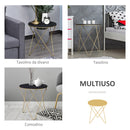 Tavolino da Soggiorno in Metallo Ø43x48 cm  Webber Nero e Oro