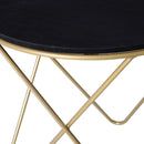 Tavolino da Soggiorno in Metallo Ø43x48 cm  Webber Nero e Oro