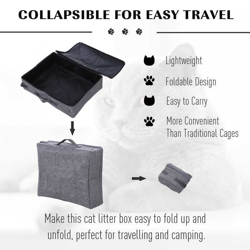 Lettiera per Gatti Pieghevole da Viaggio 45x35x12 cm  TravelPow