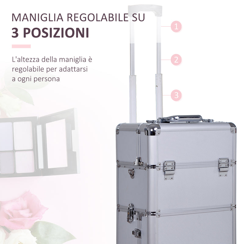 Trolley per Estetista Make Up Trucchi in Alluminio 35,5x23x63,5 cm  Glam