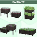 Set 2 Pezzi Fioriera da Esterno Componibile in Polyrattan 40x40x44 cm Flowless