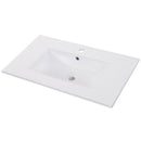 Mobile Bagno 80 cm con Lavabo e Specchio in MDF Holland Blu