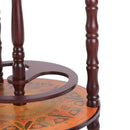 Mobile Portabottiglie Mappamondo Ø44x87 cm in Legno con 3 Ruote  Vintage