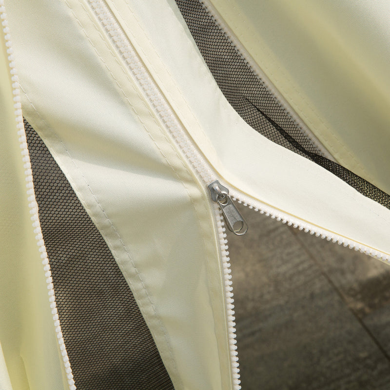 Gazebo da Giardino 3x4 m con Zanzariere e Doppio Tetto  Klaus Bianco Crema