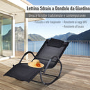 Sedia a Dondolo Pieghevole da Giardino 160x61x79 cm  Mag2 Nero