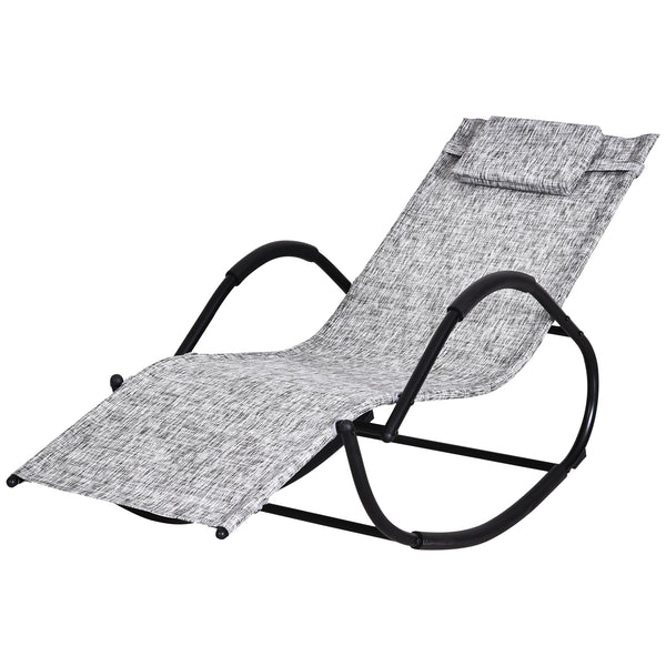 sconto Sedia a Dondolo Pieghevole da Giardino 160x61x79 cm Mag2 Grigio