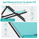 Set 2 Sedie Sdraio Pieghevoli in Alluminio 96,35x58x91,5 cm  Rex Azzurro