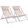Set 2 Sedie Sdraio Pieghevoli in Alluminio 96,35x58x91,5 cm  Rex Bianco