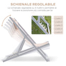 Set 2 Sedie Sdraio Pieghevoli in Alluminio 96,35x58x91,5 cm  Rex Bianco