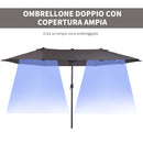 Ombrellone da Giardino Doppio Tetto 4,6x2,7 m  Roland Grigio