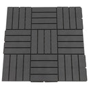 Set 9 Mattonelle a Incasto Effetto Legno 30x30x2 cm  Deck Nero