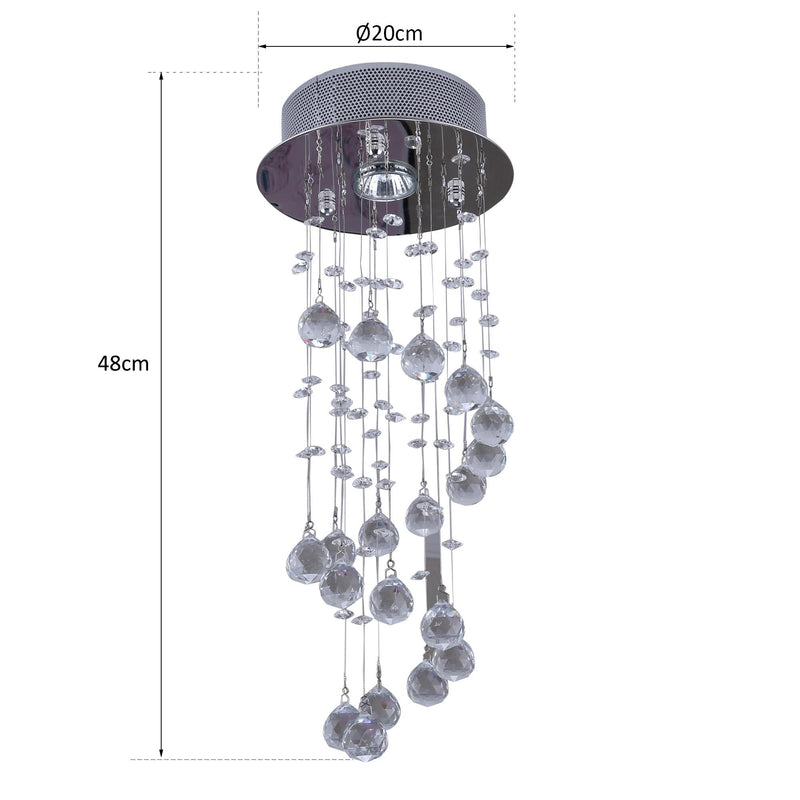 Lampadario a Sospensione in Cristallo 20x48 cm  Malin