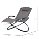 Sedia a Dondolo Pieghevole da Giardino 154x80x84 cm  Mag Grigio