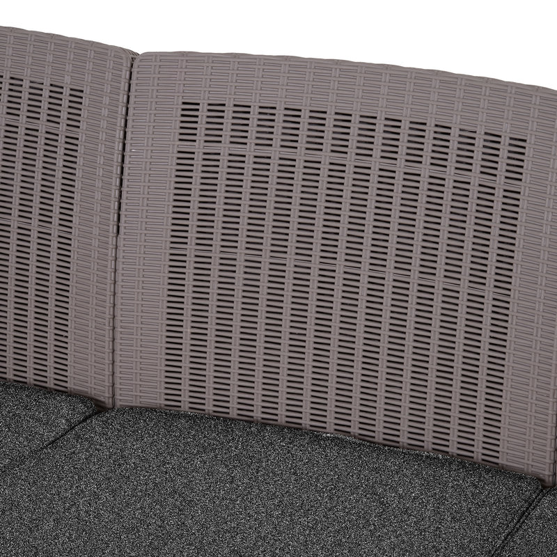 Set da Giardino Divano 2 Poltrone 1 Tavolino  Friendly Grigio