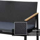 Set da Giardino Divano 2 Poltrone 1 Tavolino in Acciaio  WDC Nero