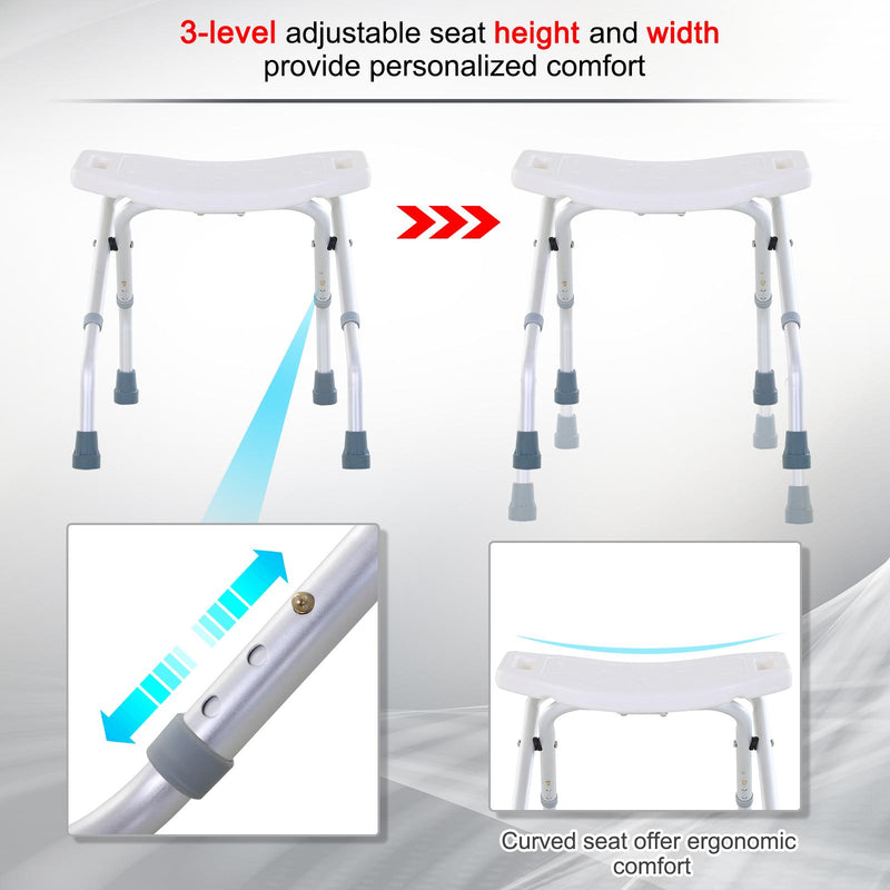 Sedia da Doccia Antiscivolo Altezza Regolabile 3 Livelli  Mini-Comfy