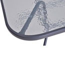 Tavolo da Giardino in Metallo e Vetro 140x80x70 cm  Champs