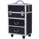 Trolley Porta trucchi Professionale Nero 36x23x58-103 cm  Style