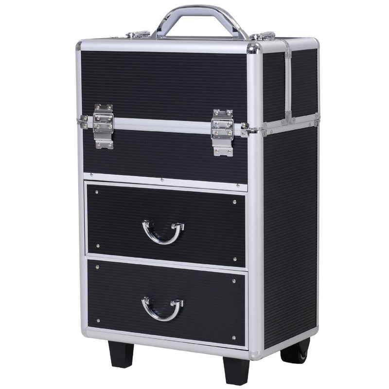 Trolley Porta trucchi Professionale Nero 36x23x58-103 cm  Style