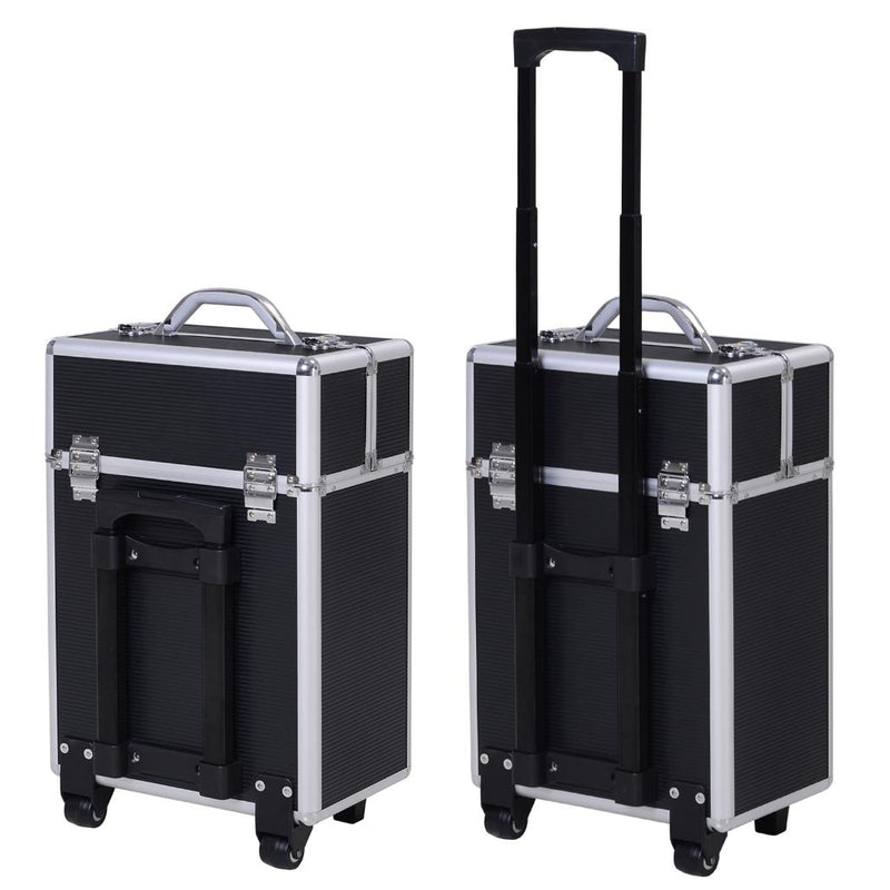 Trolley Porta trucchi Professionale Nero 36x23x58-103 cm  Style