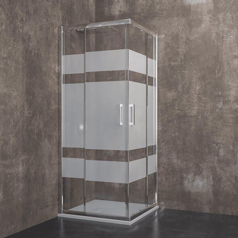 Box Doccia Angolare 80x80 cm in Cristallo Serigrafato 6mm H185 Rizzetti Milan