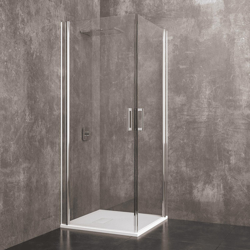 Box Doccia Angolare in Cristallo Trasparente 6mm H190 Rizzetti Xilos 100x100 cm