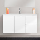 Mobile Bagno Sospeso 81 cm Lavabo 2 Ante 2 Cassetti Rizzetti Venice Bianco Lucido