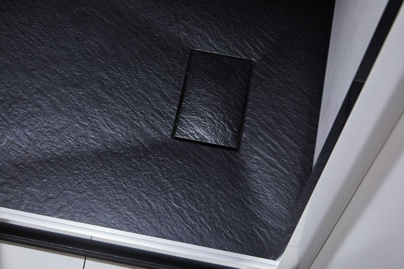 Piatto Doccia Effetto Pietra Rizzetti Muse Ardesia Nero Varie Misure