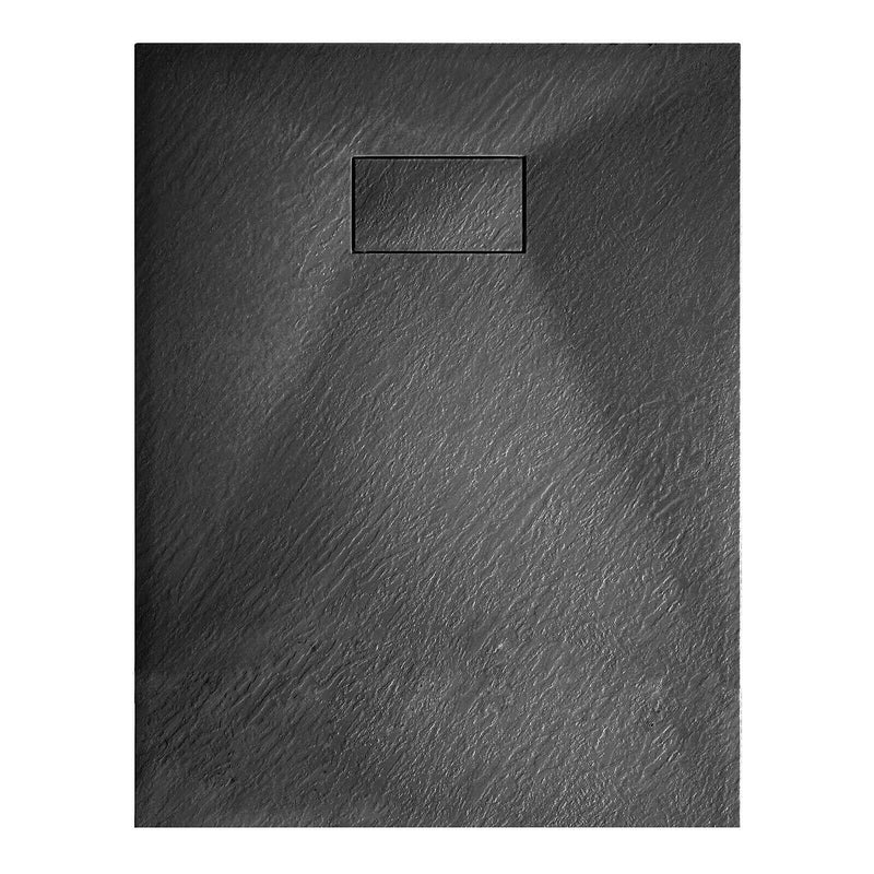 Piatto Doccia 80x100 cm Effetto Pietra Rizzetti Muse Ardesia Nero